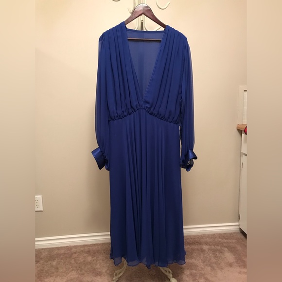 Vintage Carol Miller cocktail dress in royal blue, size 10. - Picture 3 of 5